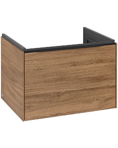Villeroy und Boch Subway 3.0 Waschtisch-Unterschrank C575L1RH 62,2x42,9x47,8cm, mit LED/Griff Volcano black, kansas oak