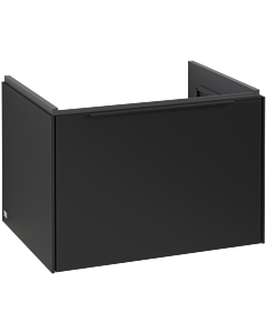 Villeroy und Boch Subway 3.0 Waschtisch-Unterschrank C575L1VL 62,2x42,9x47,8cm, mit LED/Griff Volcano black, volcano black
