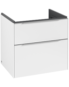 Villeroy und Boch Subway 3.0 Waschtisch-Unterschrank C57600VF 62,2x57,6x47,8cm, ohne LED/Griff Aluminium glänzend, pure white