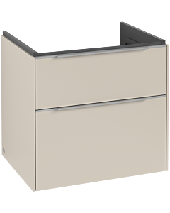 Villeroy und Boch Subway 3. 1930 vanity unit C576L0VN 62.2x57.6x47.8cm, with LED / handle aluminum glossy, cashmere gray