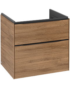 Villeroy und Boch Subway 3. 1930 vanity unit C576L1RH 62.2x57.6x47.8cm, with LED / handle Volcano black, kansas oak