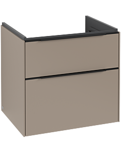 Villeroy und Boch Subway 3. 1930 vanity unit C576L1VM 62.2x57.6x47.8cm, with LED / handle Volcano black, taupe