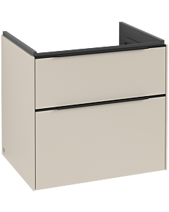 Villeroy und Boch Subway 3.0 Waschtisch-Unterschrank C576L1VN 62,2x57,6x47,8cm, mit LED/Griff Volcano black, cashmere grey
