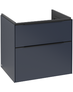 Villeroy und Boch Subway 3.0 Waschtisch-Unterschrank C576L1VQ 62,2x57,6x47,8cm, mit LED/Griff Volcano black, marine blue