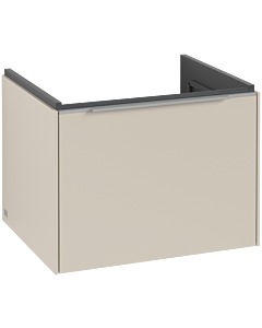 Villeroy und Boch Subway 3. 1930 vanity unit C577L0VN 57.2x42.9x47.8cm, with LED / handle aluminum glossy, cashmere gray