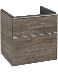Villeroy und Boch Subway 3.0 Waschtisch-Unterschrank C57800RK 57,2x57,6x47,8cm, ohne LED/Griff Aluminium glänzend, stone oak