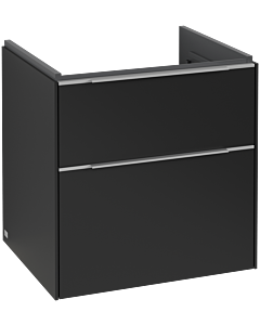 Villeroy und Boch Subway 3.0 Waschtisch-Unterschrank C578L0VL 57,2x57,6x47,8cm, mit LED/Griff Aluminium glänzend, volcano black