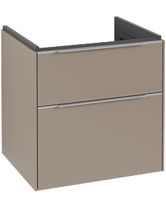 Villeroy und Boch Subway 3.0 Waschtisch-Unterschrank C578L0VM 57,2x57,6x47,8cm, mit LED/Griff Aluminium glänzend, taupe