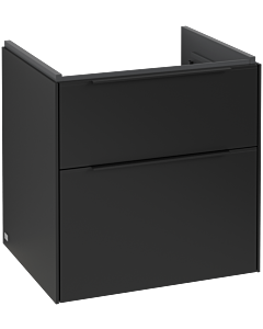 Villeroy und Boch Subway 3.0 Waschtisch-Unterschrank C578L1VL 57,2x57,6x47,8cm, mit LED/Griff Volcano black, volcano black