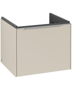 Villeroy und Boch Subway 3. 1930 vanity unit C579L0VN 52.3x42.9x44.75cm, with LED / handle aluminum glossy, cashmere gray