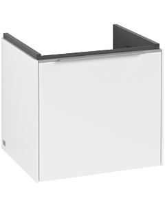 Villeroy und Boch Subway 3.0 Waschtisch-Unterschrank C580L0VF 47,3x42,9x40,75cm, mit LED/Griff Aluminium glänzend, pure white