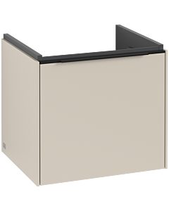 Villeroy und Boch Subway 3. 1930 vanity unit C580L1VN 47.3x42.9x40.75cm, with LED / handle Volcano black, cashmere gray