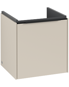 Villeroy und Boch Subway 3. 1930 vanity unit C58101VN 42.3x42.9x37.75cm, hinge left / handle Volcano black, cashmere gray