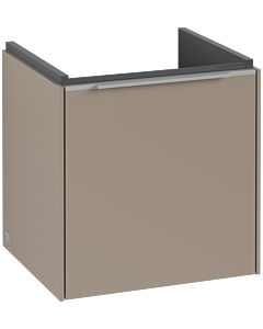 Villeroy und Boch Subway 3. 1930 vanity unit C58200VM 42.3x42.9x37.75cm, hinge right / handle aluminum glossy, taupe