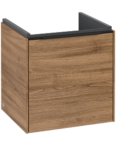Villeroy und Boch Subway 3. 1930 vanity unit C58201RH 42.3x42.9x37.75cm, hinge right / handle Volcano black, kansas oak