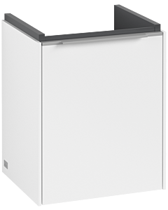Villeroy und Boch Subway 3.0 Waschtisch-Unterschrank C58300VF 35,1x42,9x30,9cm, Schanier links/Griff Aluminium glänzend, pure white