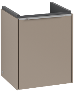 Villeroy und Boch Subway 3. 1930 vanity unit C58300VM 35.1x42.9x30.9cm, hinge left / handle aluminum glossy, taupe