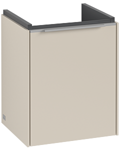 Villeroy und Boch Subway 3. 1930 vanity unit C58300VN 35.1x42.9x30.9cm, hinge left / handle aluminum glossy, cashmere gray