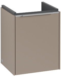 Villeroy und Boch Subway 3. 1930 vanity unit C58400VM 35.1x42.9x30.9cm, hinge right / handle aluminum glossy, taupe