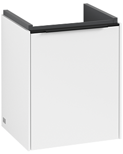 Villeroy und Boch Subway 3.0 Waschtisch-Unterschrank C58401VF 35,1x42,9x30,9cm, Schanier rechts/Griff Volcano black, pure white