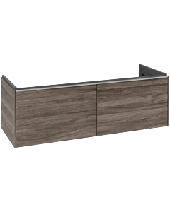 Villeroy und Boch Subway 3.0 Waschtisch-Unterschrank C60100RK 127,2x42,9x47,8cm, ohne LED/Griff Aluminium glänzend, stone oak