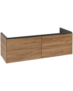 Villeroy und Boch Subway 3.0 Waschtisch-Unterschrank C601L1RH 127,2x42,9x47,8cm, mit LED/Griff Volcano black, kansas oak