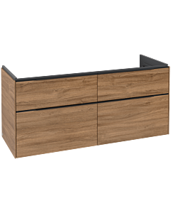 Villeroy und Boch Subway 3.0 Waschtisch-Unterschrank C60201RH 127,2x57,6x47,8cm, ohne LED/Griff Volcano black, kansas oak