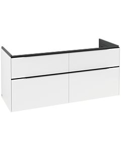Villeroy und Boch Subway 3.0 Waschtisch-Unterschrank C602L1VF 127,2x57,6x47,8cm, mit LED/Griff Volcano black, pure white