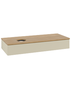 Villeroy &amp; Boch Antao vanity unit K11111HJ 120x19x50cm, washbasin top color honey oak, silk grey matt lacquer