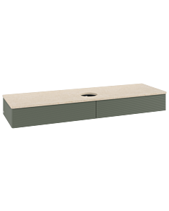 Villeroy und Boch Antao Waschtisch-Unterschrank K14113HL 160x19x50cm, Waschbeckenplattenfarbe botticino, leaf green matt lacquer