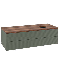Villeroy und Boch Antao Waschtisch-Unterschrank K23112HL 120x36x50cm, Waschbeckenplattenfarbe warm walnut, leaf green matt lacquer