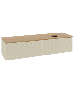 Villeroy &amp; Boch Antao vanity unit K38111HJ 160x36x50cm, washbasin top color honey oak, silk grey matt lacquer