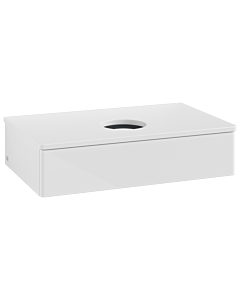 Villeroy und Boch Antao Waschtisch-Unterschrank L08010GF mit Beleuchtung, 80x19x50cm, Waschbeckenplattenfarbe Lack, glossy white lacquer
