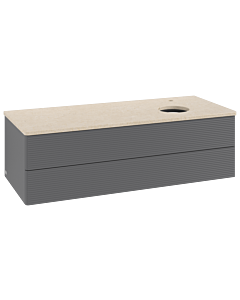 Villeroy & Boch Antao Waschtischunterschrank 1200x360x500mm L23153GK mit Beleuchtung mit Struktur FK/AP: GK/3
