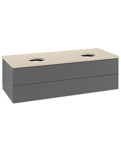 Villeroy & Boch Antao Waschtischunterschrank 1200x360x500mm L24113GK mit Beleuchtung mit Struktur FK/AP: GK/3