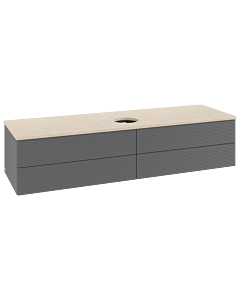 Villeroy & Boch Antao Waschtischunterschrank 1600x360x500mm L25113GK mit Beleuchtung mit Struktur FK/AP: GK/3