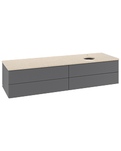 Villeroy & Boch Antao Waschtischunterschrank 1600x360x500mm L27153GK mit Beleuchtung mit Struktur FK/AP: GK/3