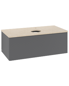 Villeroy & Boch Antao Waschtischunterschrank 1000x360x500mm L31153GK mit Beleuchtung mit Struktur FK/AP: GK/3