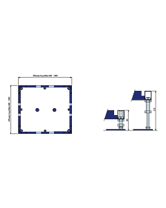 Villeroy und Boch mounting frame U91412100 with 2 central feet, for shower trays up to 100 x 100 cm