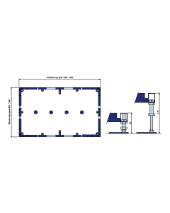 Villeroy und Boch montage match0 U91412200 avec 4 pieds centraux, pour receveurs de douche de 100 x 100 cm