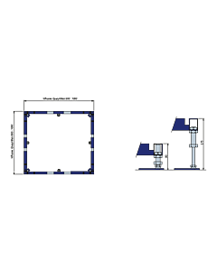 Villeroy und Boch ViFrame mounting frame U91412300 Quaryl, with 2 center feet, for shower trays up to 100 x 100 cm