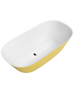 Villeroy und Boch Theano Badewanne Q155ANH7F2BCVRW 155 x 75 cm, freistehend, Schürze Colour on Demand, stone white