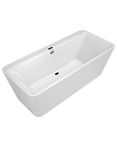 Villeroy und Boch Squaro Edge 12 rectangular bathtub Duo Q180SQE9T2BCV01 white, with Multiplex Trio , chrome-plated, 180x80cm, free-standing