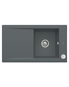 Villeroy und Boch Timeline 50 Flat Flächenbündige Spüle 33072Fi4 mit Ablaufgarnitur und Exzenterbetätigung, Graphit