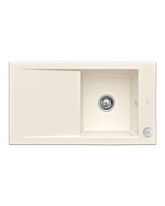 Villeroy und Boch Timeline 50 Flat Flächenbündige Spüle 33072FKR mit Ablaufgarnitur und Exzenterbetätigung, Crema