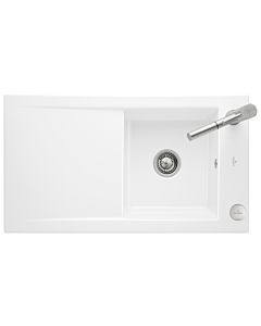 Villeroy & Boch Timeline évier encastrable 330702R1 avec garniture de vidage et actionnement excentrique, blanc