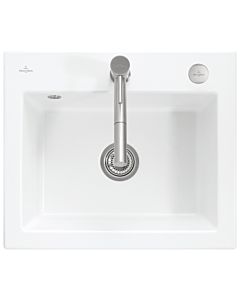 Villeroy und Boch Subway 60 S évier encastrable 330902R1 avec garniture de vidage , commande excentrique, 600 x 510 mm, blanc alpin CeramicPlus