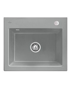 Villeroy und Boch Subway 60 S Einbauspüle 330902SL mit Ablaufgarnitur, Excenterbetätigung, 600 x 510 mm, stone CeramicPlus