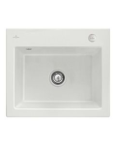Villeroy und Boch Subway 60 S évier encastrable 330902SM avec garniture de vidage , commande excentrique, 600 x 510 mm, vapeur CeramicPlus