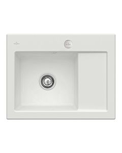 Villeroy und Boch Subway 45 Compact Einbauspüle 331202SM links, mit Ablaufgarnitur, Excenterbetätigung, 650 x 510 mm, steam CeramicPlus